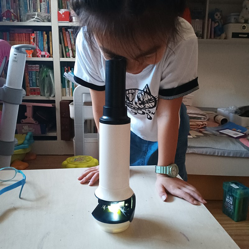 科学罐头光学显微镜望远镜二合一单筒手持便携式儿童小学生中学生