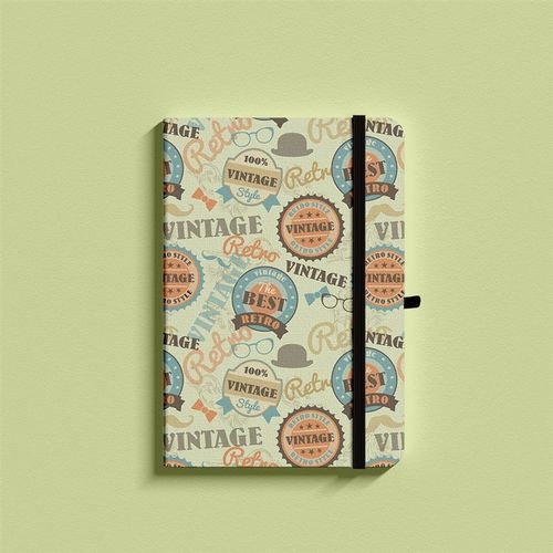 A5硬麪抄雷射笔记本复古绑带本子160g无酸纸书写送礼小清新手账本