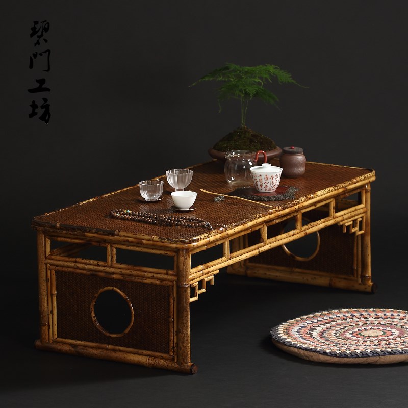 碧门工坊 梅鹿茶桌老竹制家具榻榻米茶台茶几炕桌日式复古小桌子
