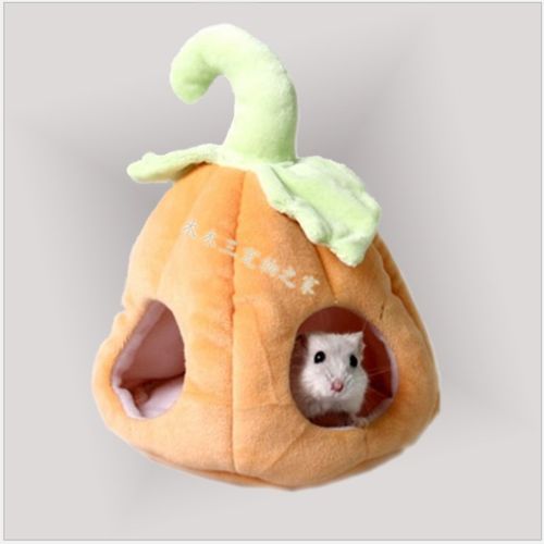 创意宠物窝床仓鼠窝蜜袋鼯花枝鼠棉窝万圣节南瓜小宠窝吊床挂窝软