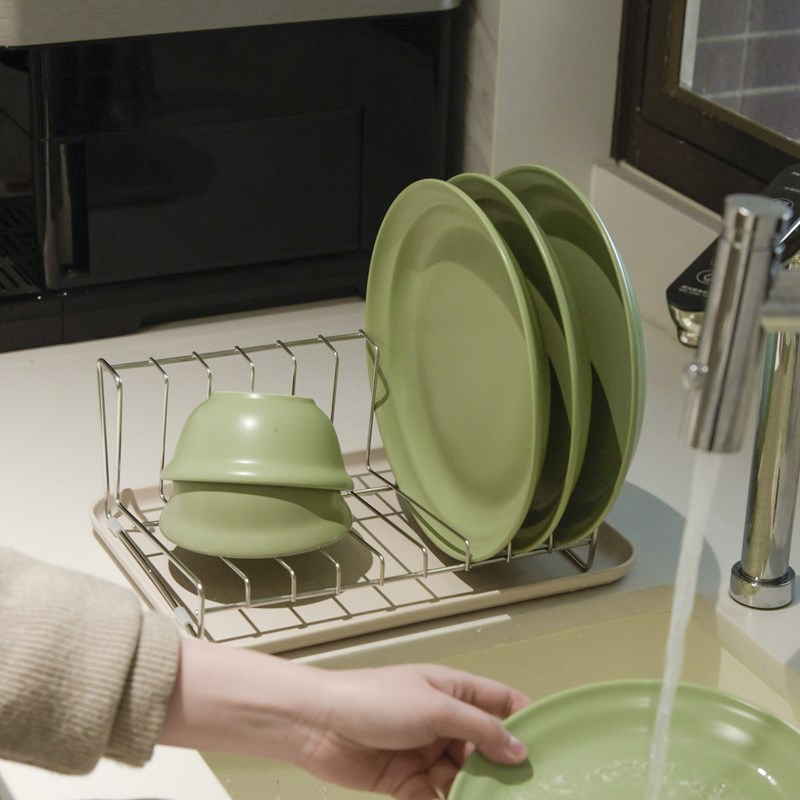 304不锈钢厨房碗碟沥水架家用小型碗碟收纳架台面水槽边盘子收纳