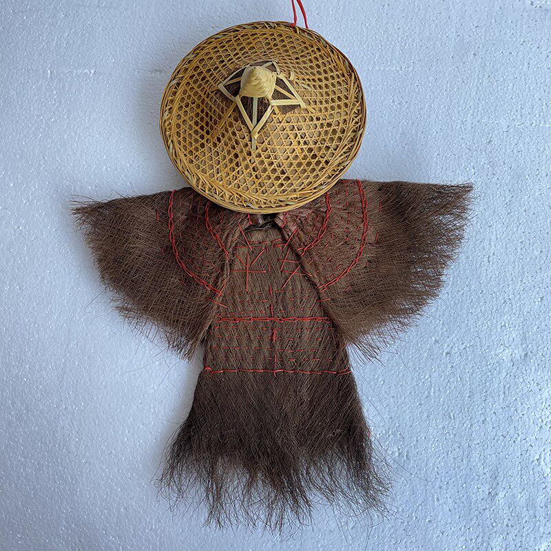 小迷你蓑衣棕衣斗篷斗笠儿童蓑衣装饰可穿防雨蓑衣斗笠古风男雨