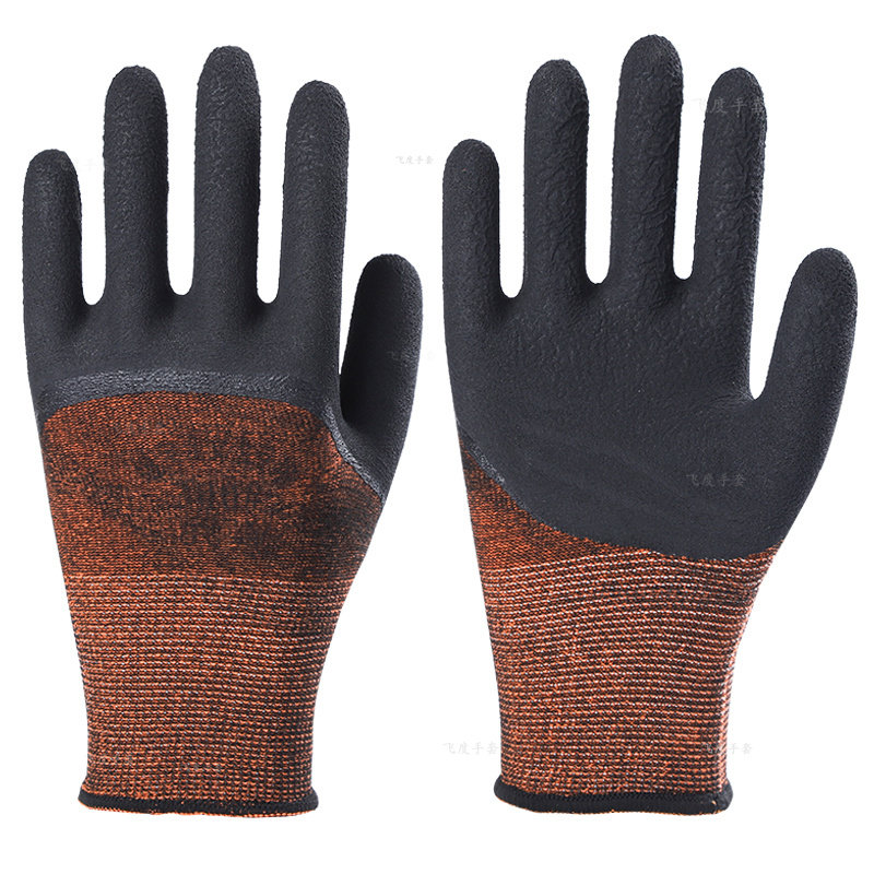 冬季加绒加厚保暖女士小号码耐磨防滑非防水胶皮劳动工作劳保手套