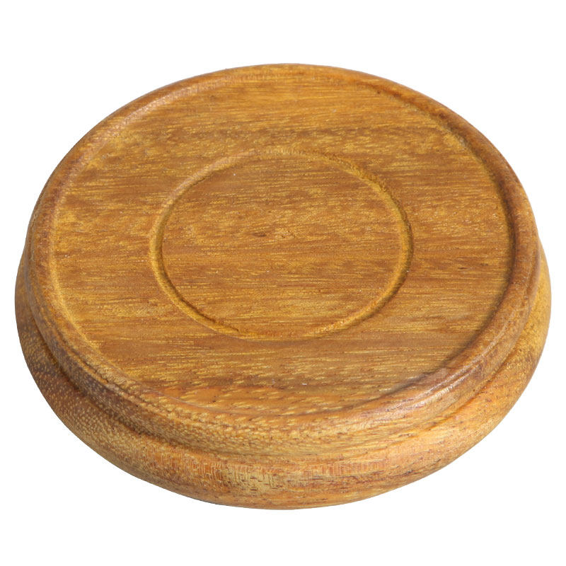 实木雕刻工艺品摆件底座中式仿古佛像奇石石头花瓶茶壶圆形木托