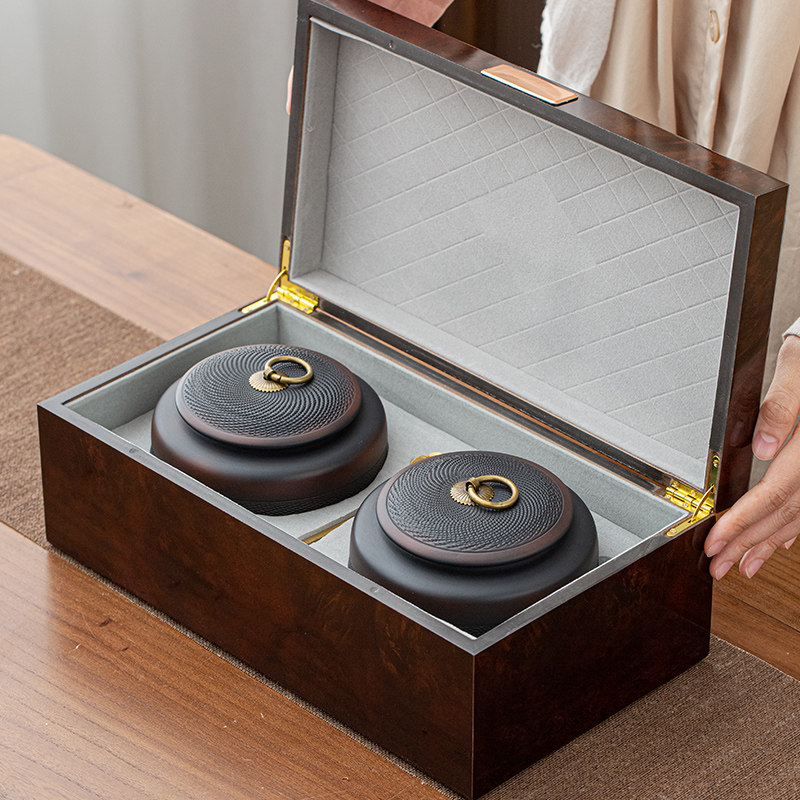 紫陶茶叶罐礼盒装空盒通用红茶绿茶白茶高档茶叶包装盒木盒礼品盒