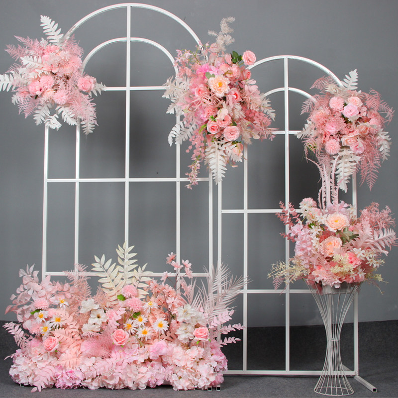 婚庆道具花田喜事铁艺屏风中式婚礼舞台布置背景花架森系路引拱门