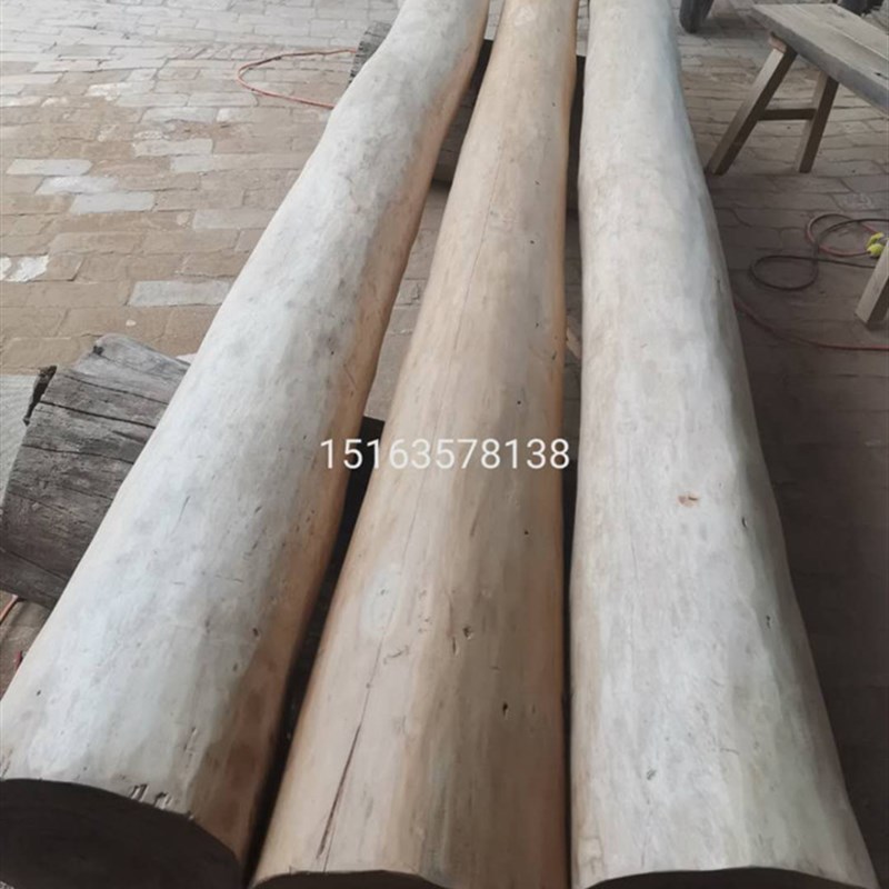 老榆木柱子圆木建筑装饰材料老房梁檩条复古怀旧原木柱子装修木材