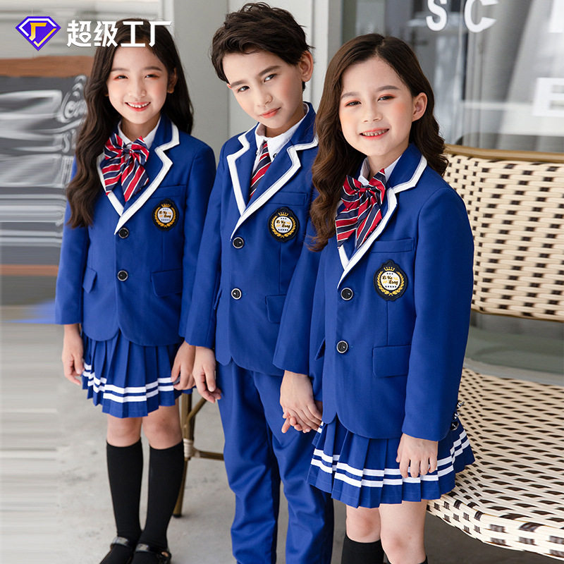 2026新款童装中小学生校服欧美英伦风学院制服五件套裤套装裙套装