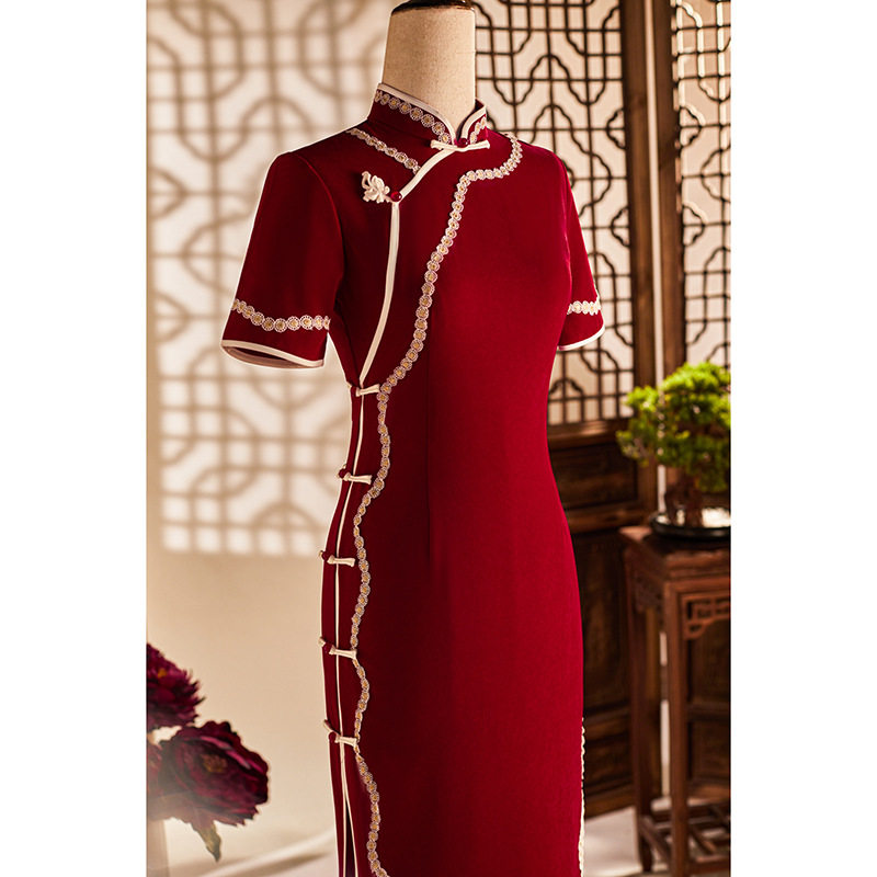 2026新款红色旗袍敬酒服新娘订婚礼服结婚喜婆婆婚宴装妈妈夏