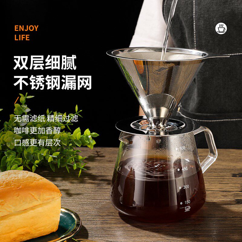咖啡过滤器咖啡滤网滤杯手冲咖啡器具免滤纸滴漏式过滤网漏斗