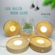 圆实木发光底座 USB接口5v开关白光暖光LED小夜灯木质灯座DIY摆件