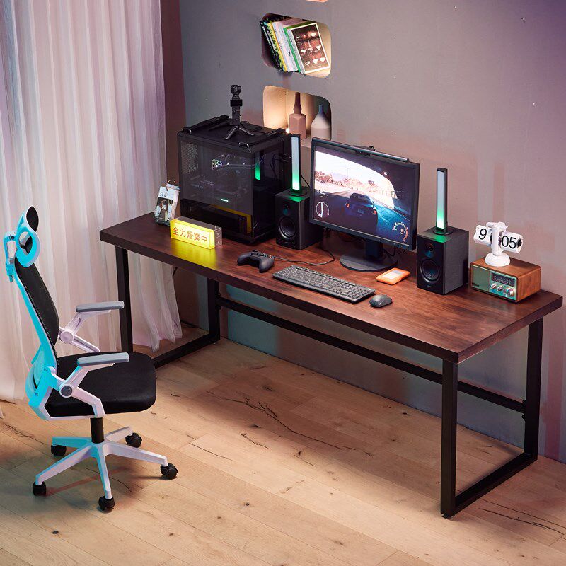实木电脑桌家用台式电竞桌大板桌卧室书桌靠墙学习桌办公桌工作台
