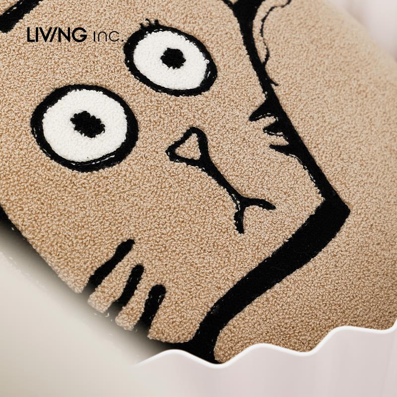 LIVING inc.动物园 圆形卡通沙发抱枕儿童房可爱猫卧室靠枕靠垫套