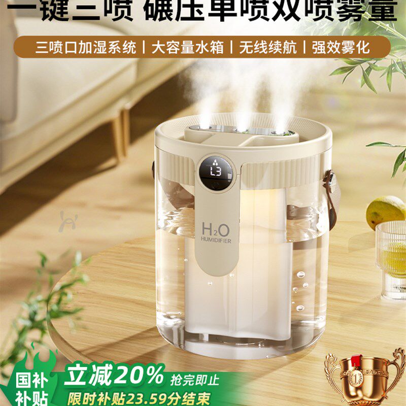 三喷雾】加湿器小型学生宿舍办公室桌面便携迷你雾化旅行静音香薰