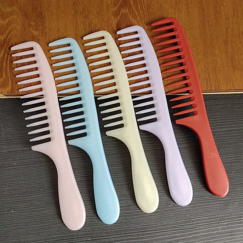 家用加厚小宽齿糖果色不易断长发直发顺发大号熟胶塑料梳子女士