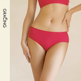 Gracing/歌瑞森商场同款云朵本命年红色内裤女薄中腰短裤包臀高弹