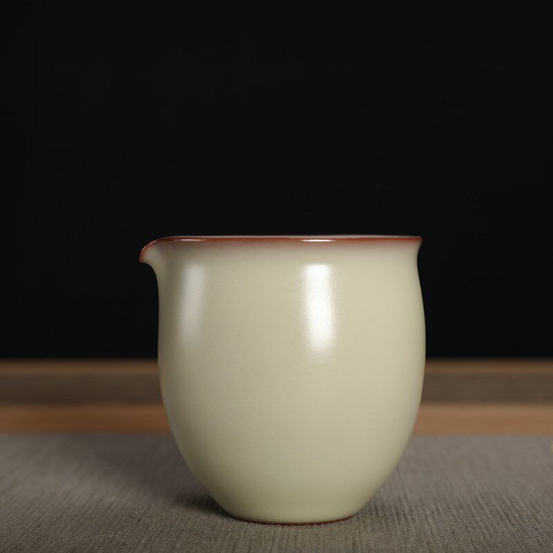 龙泉哥窑青瓷金炼猪油冻手工公道杯陶瓷功夫茶具分酒器不开片茶杯