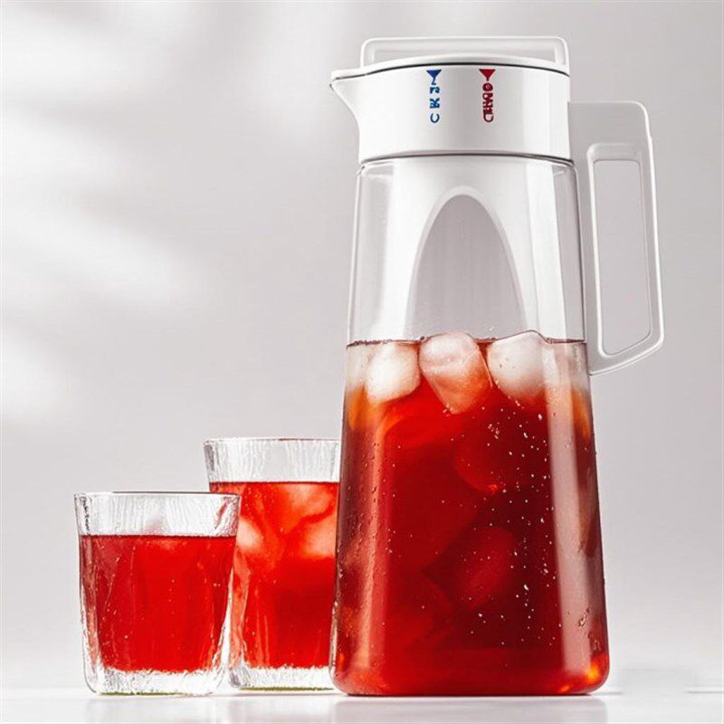 ASVEL日式冷水壶家用凉水壶大容量塑料耐高温带滤网纯色冷萃茶壶