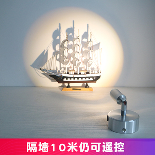 led充电灯 背景墙明装节能客厅可移动3瓦5瓦COB免布线 遥控小射灯
