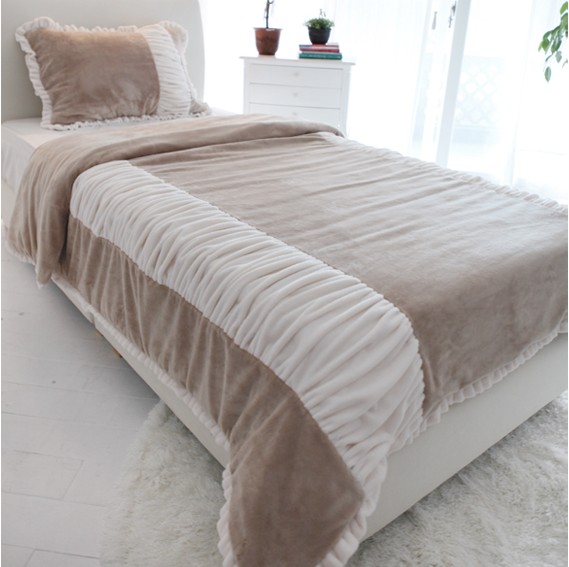 NANAROOM韩国进口卡其色绒超柔温暖床品四件套