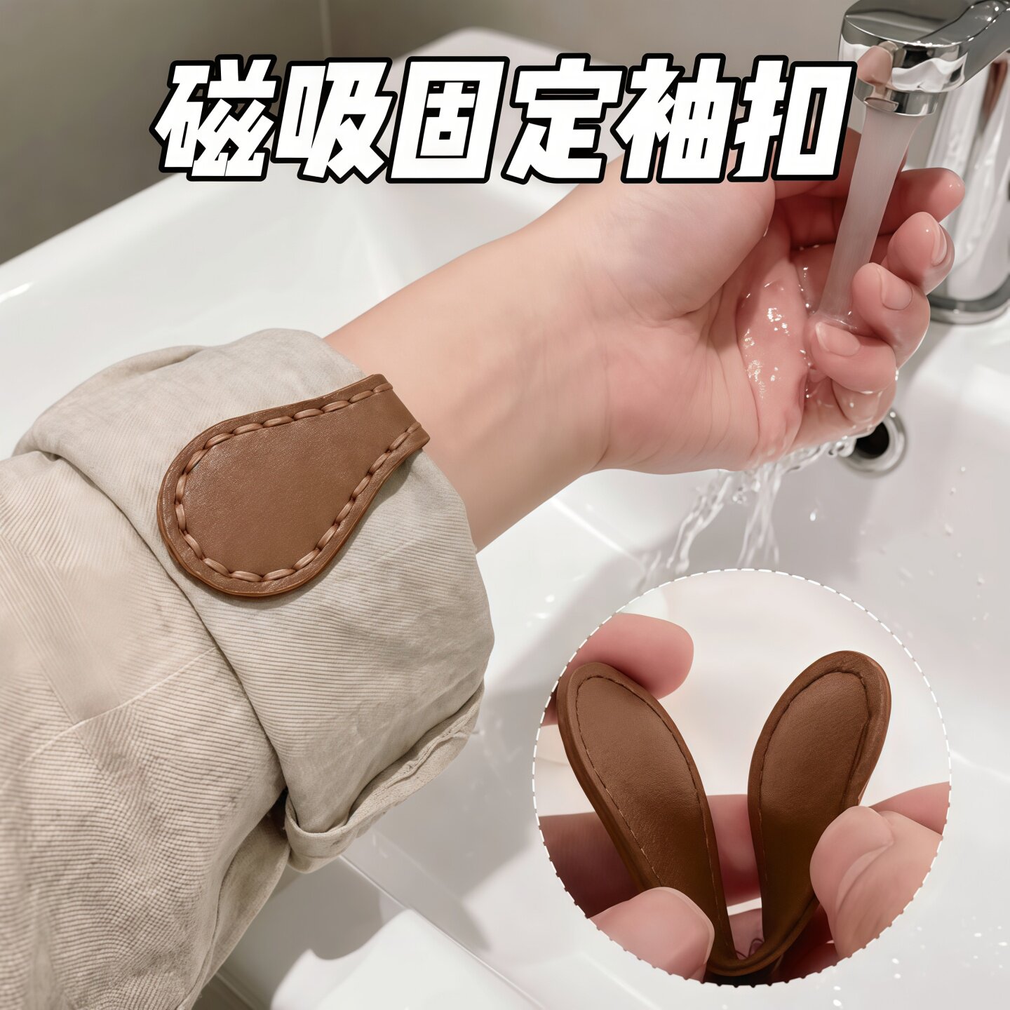 袖口磁吸扣衬衫防掉调节扣