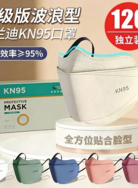 kn95口罩3d立体女高颜值一次性防尘男潮款莫兰迪秋冬防寒透气新款