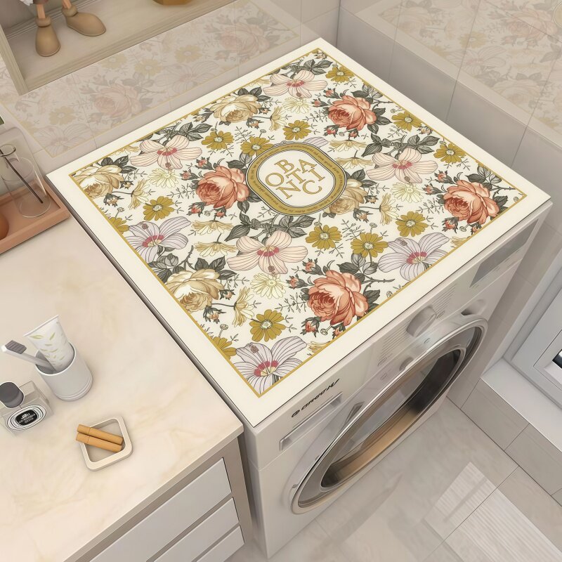 滚筒洗衣机盖垫台面保护垫法式防晒防水防尘罩冰箱盖布床头柜垫子