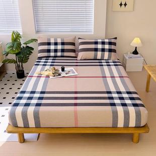 格子床笠定制任意尺寸纯棉榻榻米薄棕垫90x190x150水洗棉加高30cm