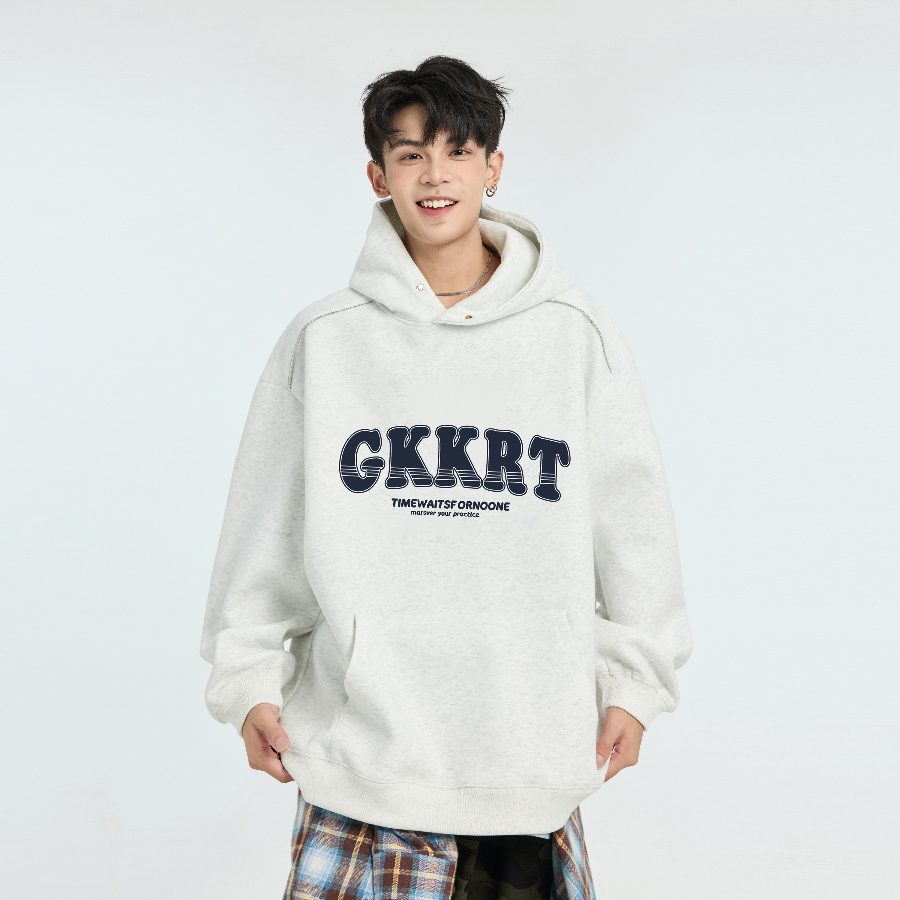 GKKRT潮牌LOGO印花重磅加绒卫衣