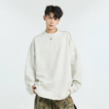 GKKRT潮牌设计感加绒加厚纯色长袖T恤男款美式重磅宽松情侣打底衫