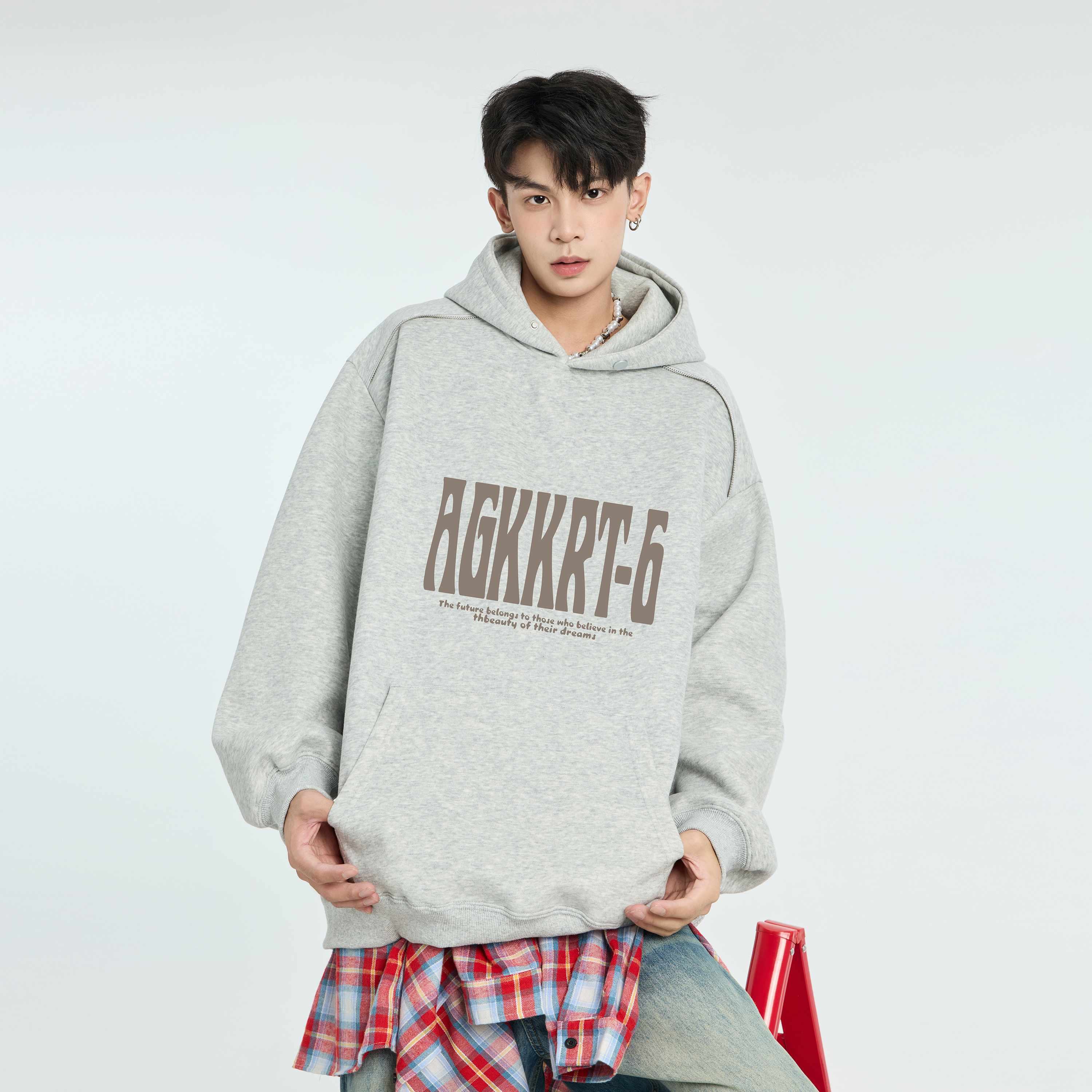 GKKRT加绒加厚重磅连帽卫衣男