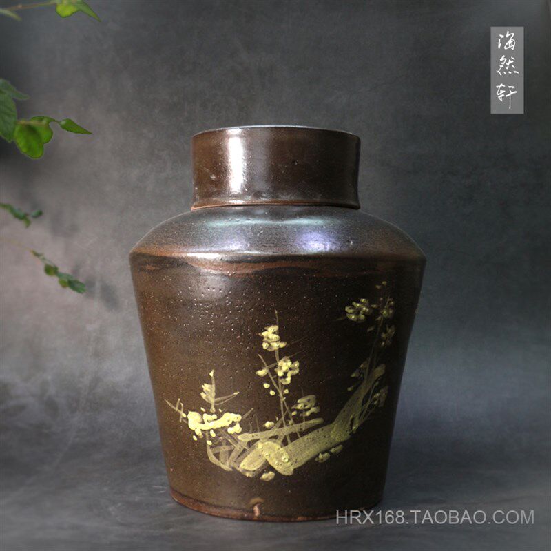 十多年前库存潮汕特产茶叶罐 普宁茶叶罐储茶罐粗陶瓷 储茶装茶罐