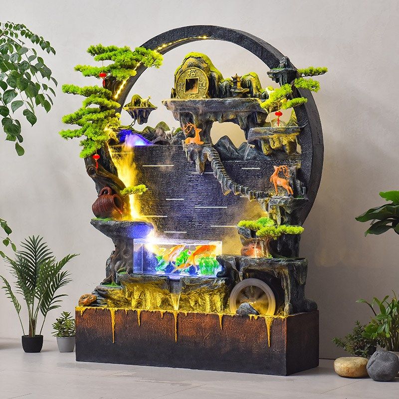 假山流水墙喷泉茶室内客厅玄关酒店办公室别墅装饰循环水景观摆件,家居饰品,流水摆件,淘宝优惠券,粉丝福利购,淘宝优惠卷