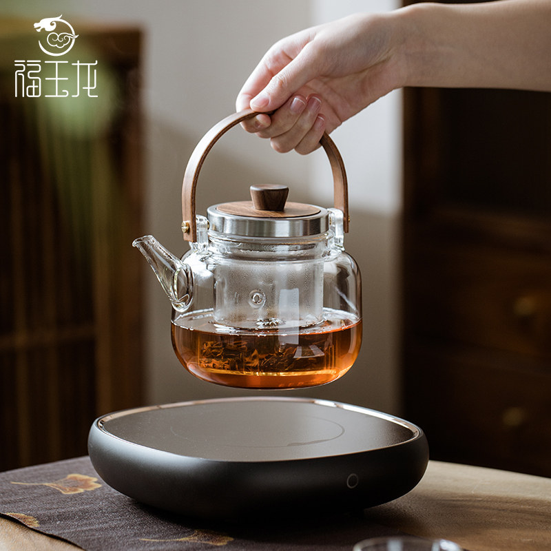 福玉龙玻璃煮茶壶耐高温提梁壶泡茶壶电陶炉蒸茶壶养生壶茶具套装