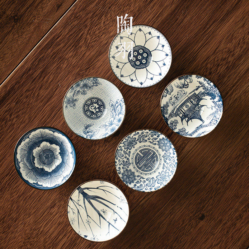 青花瓷功夫茶杯6只茶具套装陶瓷斗笠杯茶盏杯单杯盖碗茶碗主人杯,餐饮具,茶杯,淘宝优惠券,粉丝福利购,淘宝优惠卷