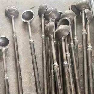 打铁花设备加厚铁勺子打渣勺舀铝水铁水取样带柄小勺耐高温工业勺