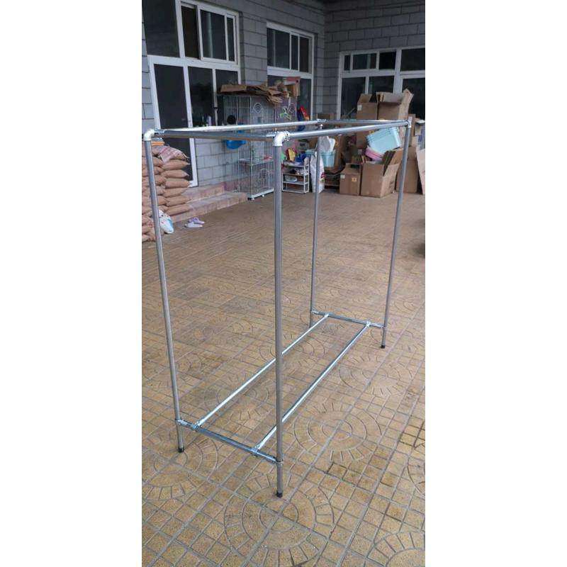 双排服装架展示架地摊落地晒被货架挂衣服架子阳台镀锌水管晾衣架,收纳整理,置地/升降晾晒衣架,淘宝优惠券,粉丝福利购,淘宝优惠卷