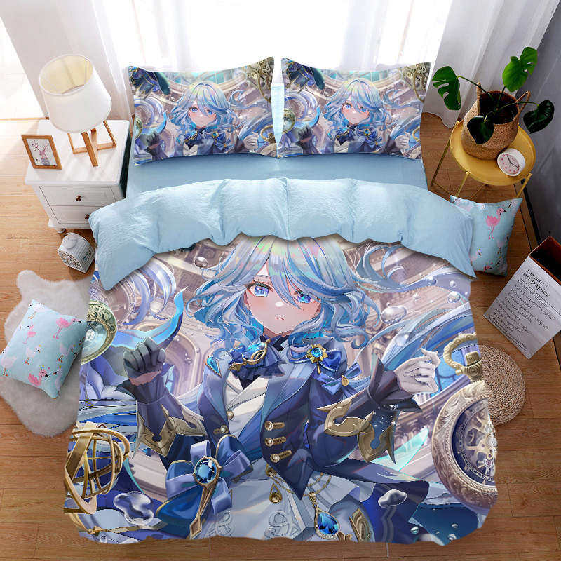 定做原神芙宁娜全棉床单四件套男生卧室宅男纯棉被套被单三件套,床上用品,床品套件/四件套/多件套,淘宝优惠券,粉丝福利购,淘宝优惠卷
