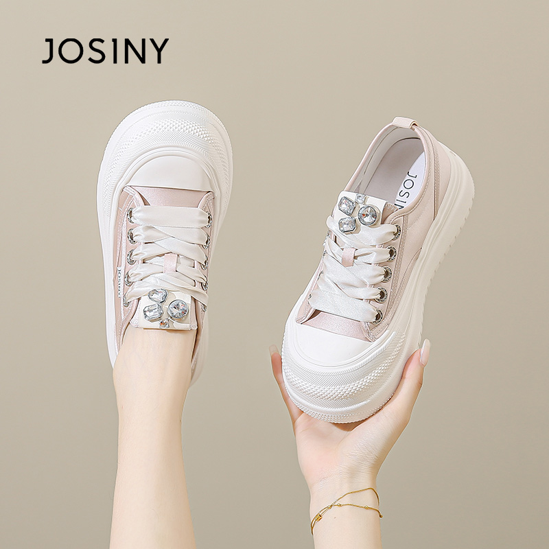 卓诗尼2024夏季款蕾丝网面小白鞋