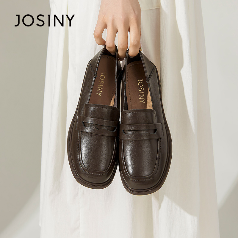 卓诗尼小皮鞋通勤皮鞋黑色棕色