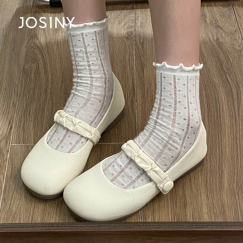 卓诗尼单鞋休闲圆头珍珠