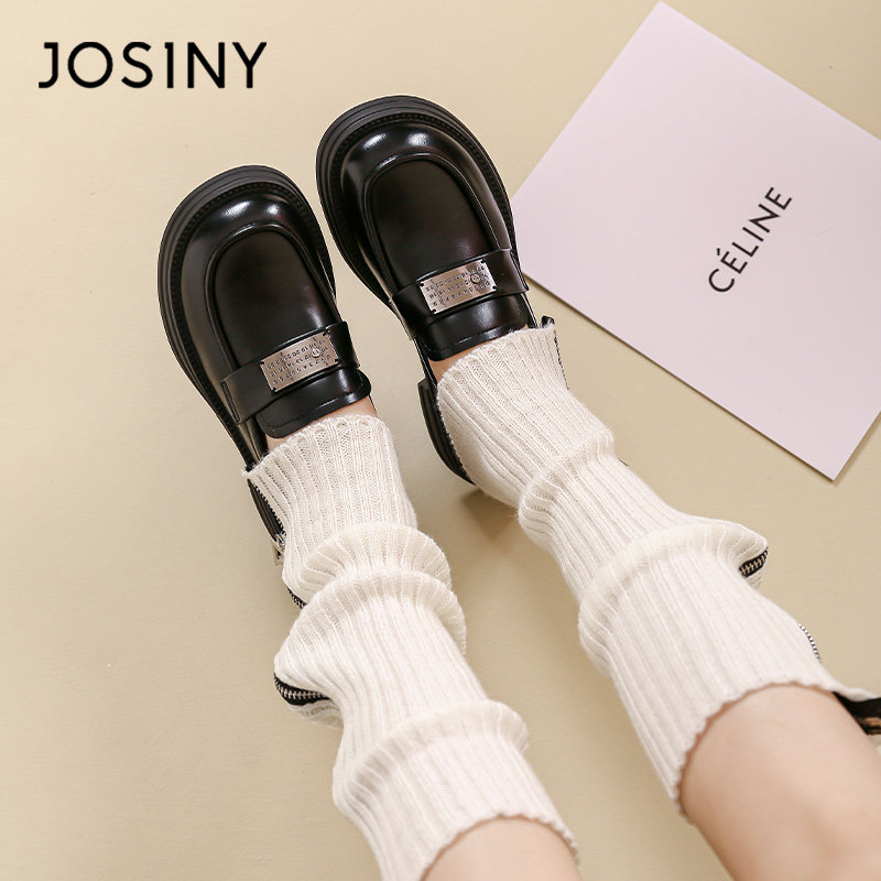 卓诗尼2025年春季新款英伦风黑色小皮鞋不累脚浅口玛丽珍乐福鞋女,女鞋,乐福鞋（豆豆鞋）,淘宝优惠券,粉丝福利购,淘宝优惠卷