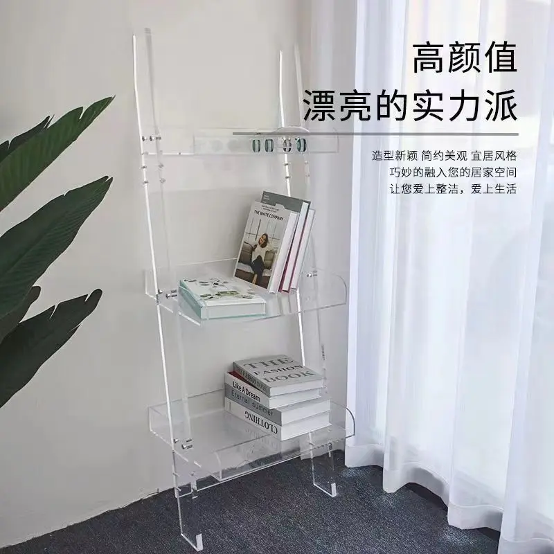 亚克力靠墙书架卧室多层展示架创意陈列架落地透明花架