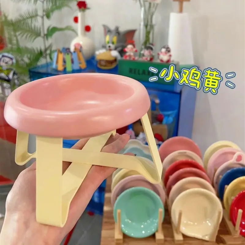 高颜值可爱碗架组合护颈猫碗狗碗ins风宠物碗陶瓷碗加高猫碗陶瓷