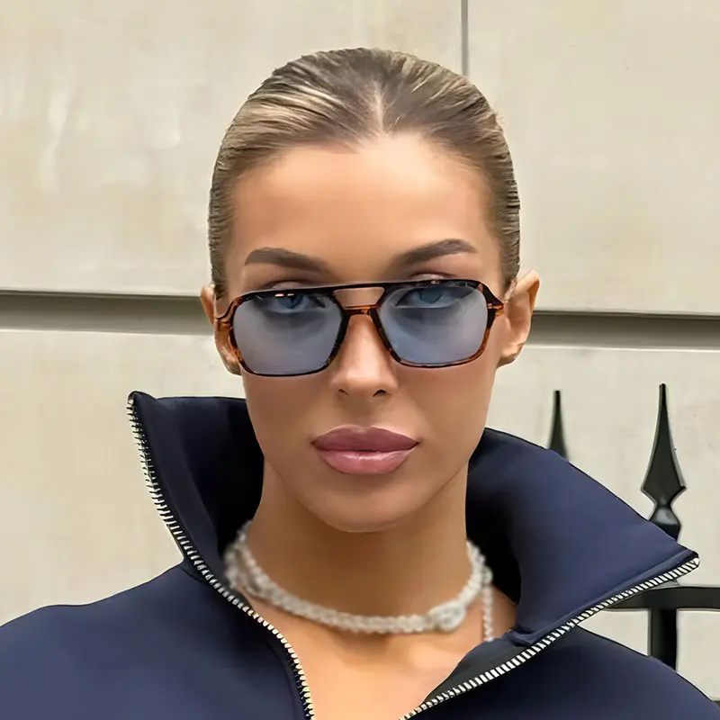 网红墨镜女2025新款个性双梁太阳镜时尚防紫外线太阳眼镜