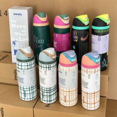 OwalaFreeSip水果杯亚马逊同款temu不锈钢保温杯便携运动水壶吸管