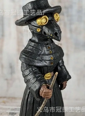 黑乌鸦先生树脂摆件居家装饰品黑暗系黑乌鸦摆件家居装饰艺术