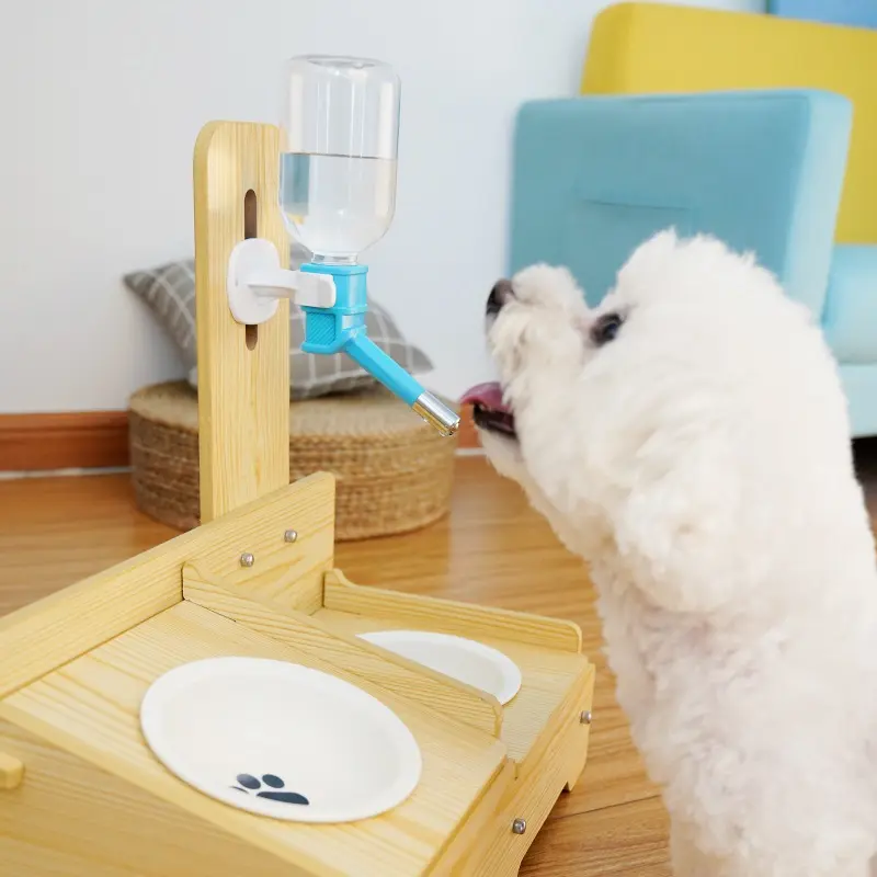 宠物猫碗猫饮水狗陶瓷碗防打翻保护颈椎食盆猫粮饭盆饮水器二合一