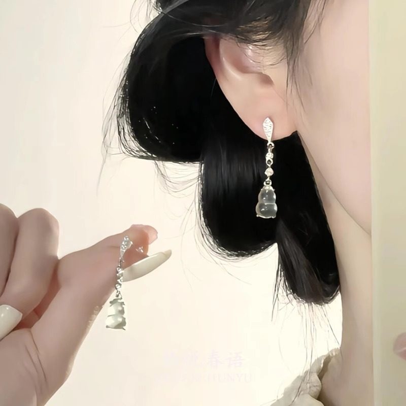 新中式冰透葫芦耳环女2025新款爆款耳钉适合夏天的轻奢高级感耳饰,饰品/流行首饰/时尚饰品新,耳环,淘宝优惠券,粉丝福利购,淘宝优惠卷