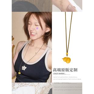 许我耀眼赵露思同款 吊坠高级感轻奢小众毛衣链 葫芦项链女2025新款